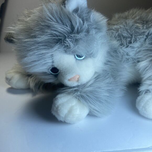 Ty Classic Lyric Cat Plush Gray White Long Hair Kitten 14” 2005 Soft Cuddly Toy - Picture 13 of 15